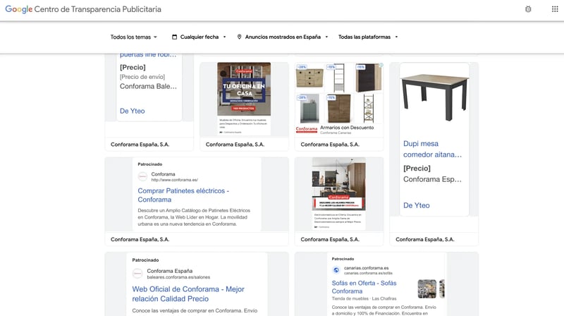 Google Ads - Centro de Transparencia Publicitaria