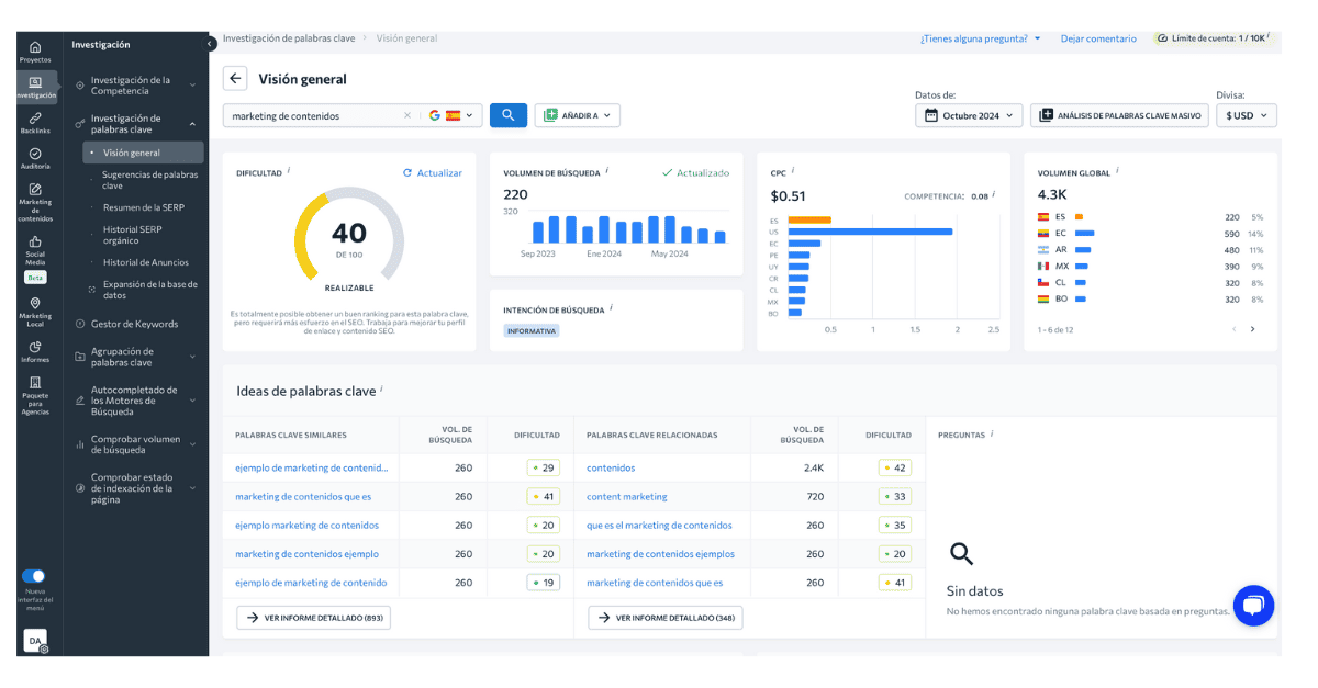 SE Ranking - Herramienta SEO 1