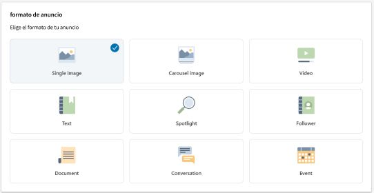 principales formatos social ads linkedin