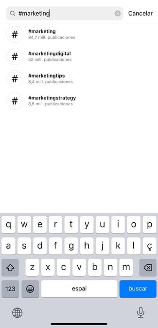 seo instagram buscar hashtag