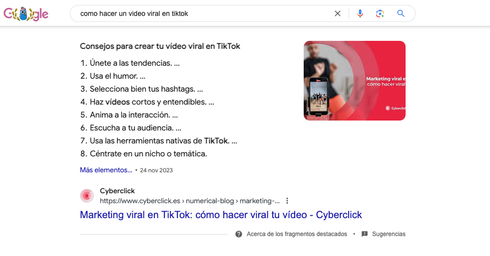 Cyberclick posicion cero TikTok