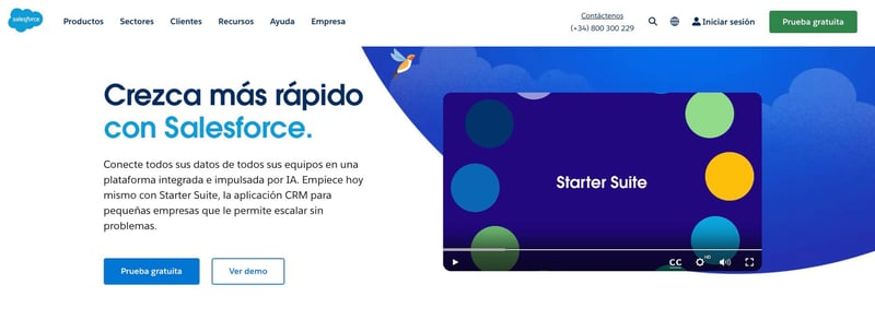 Salesforce CRM homepage